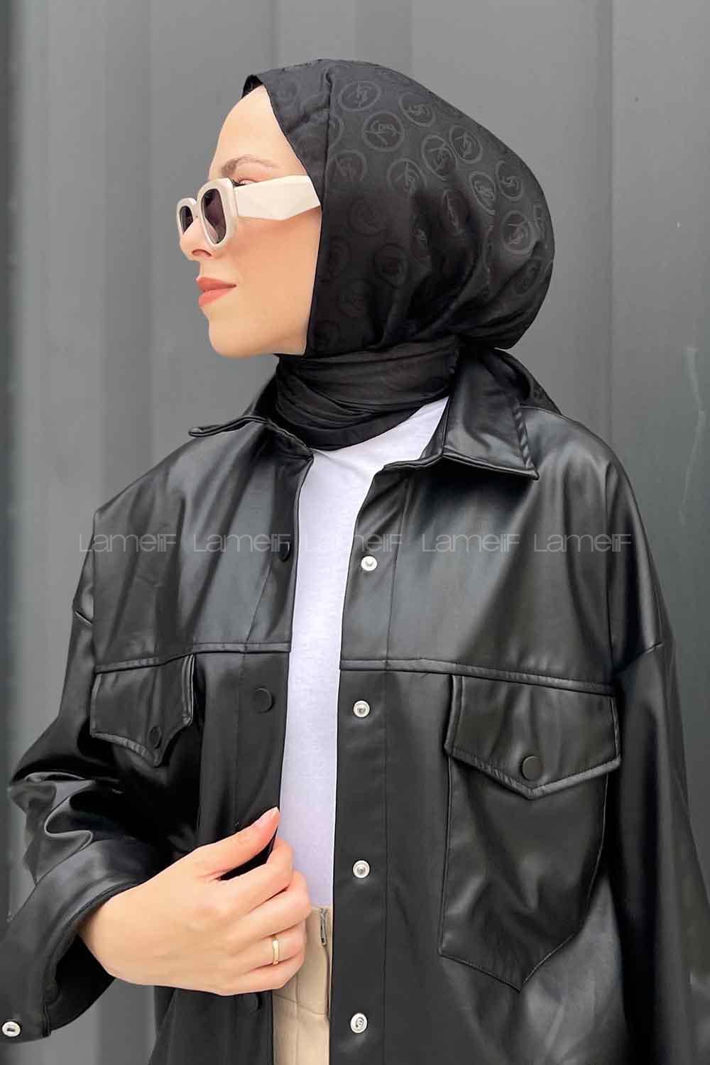 Lamelif LSY Desen Jakar Serisi Şal Siyah