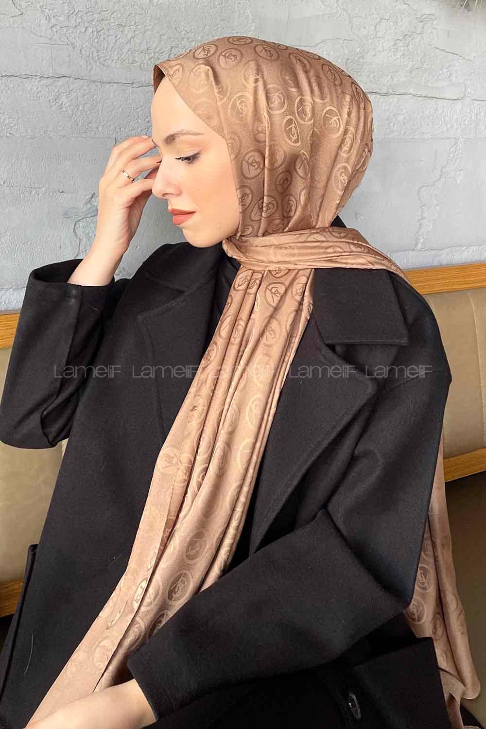 Lamelif LSY Desen Jakar Serisi Şal Sütlü Kahve