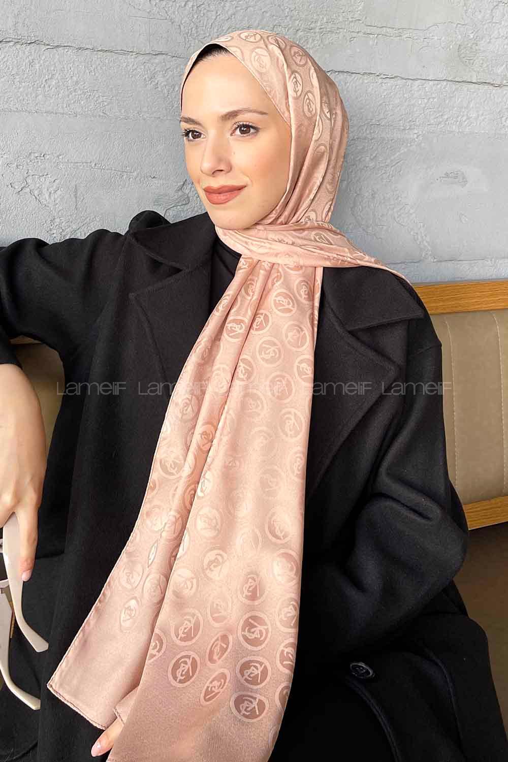 Lamelif LSY Desen Jakar Serisi Şal Vizon