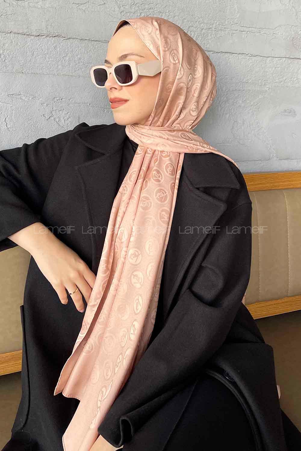 Lamelif LSY Desen Jakar Serisi Şal Vizon