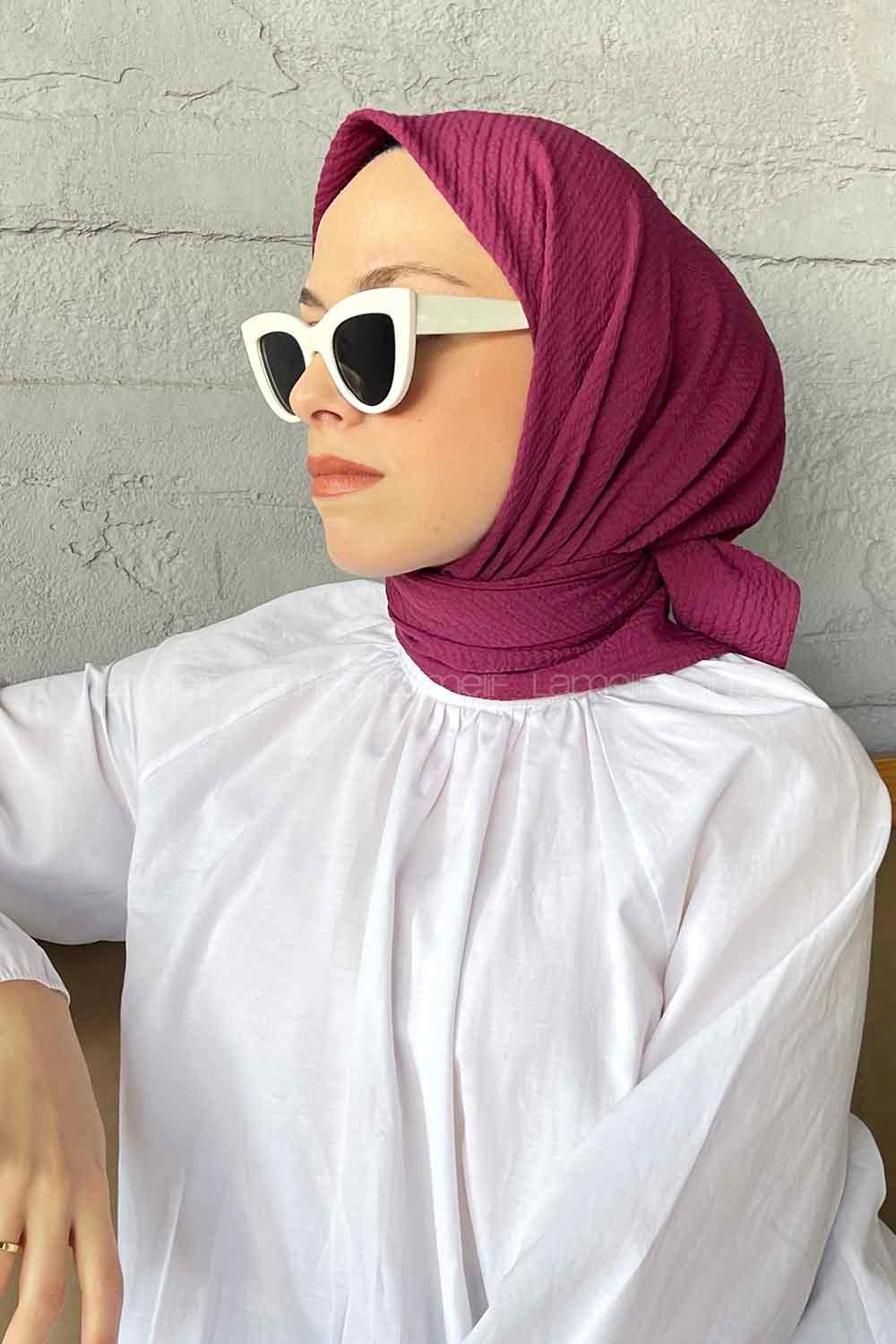 Light Purple Cotton Fabric Straight Shawl