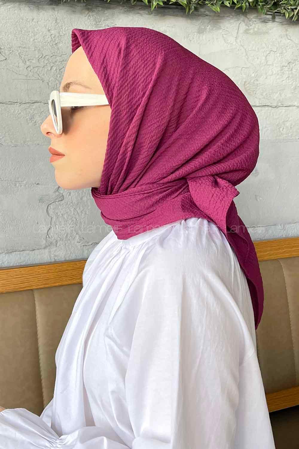 Light Purple Cotton Fabric Straight Shawl