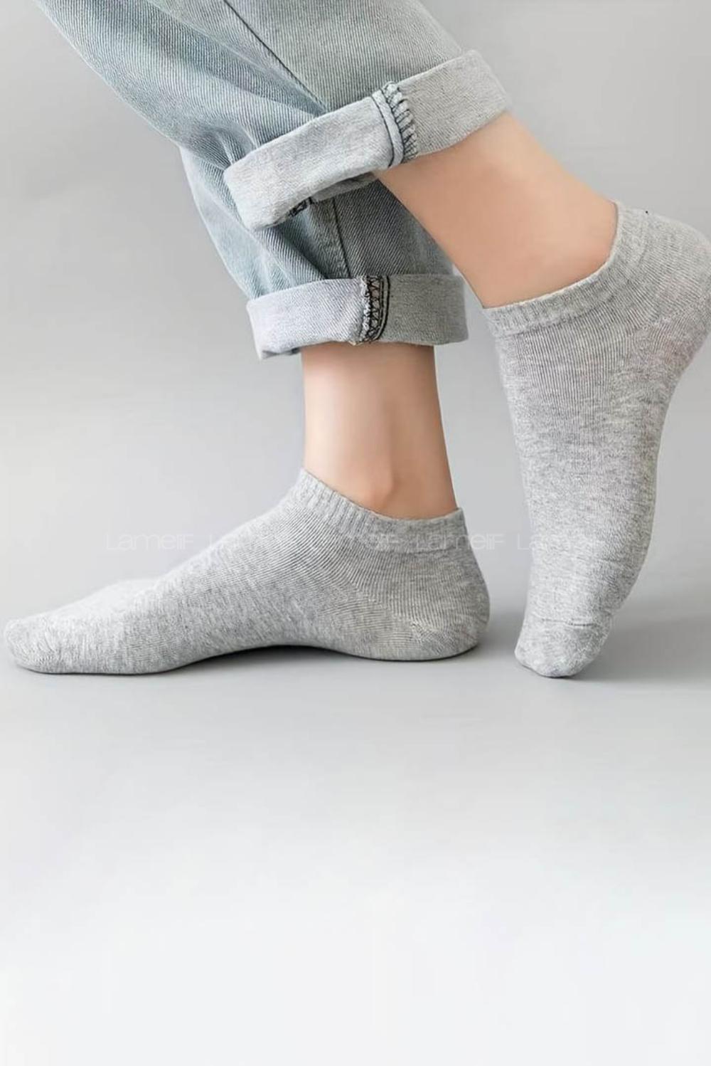 Lamelif Gri Patik Çorap