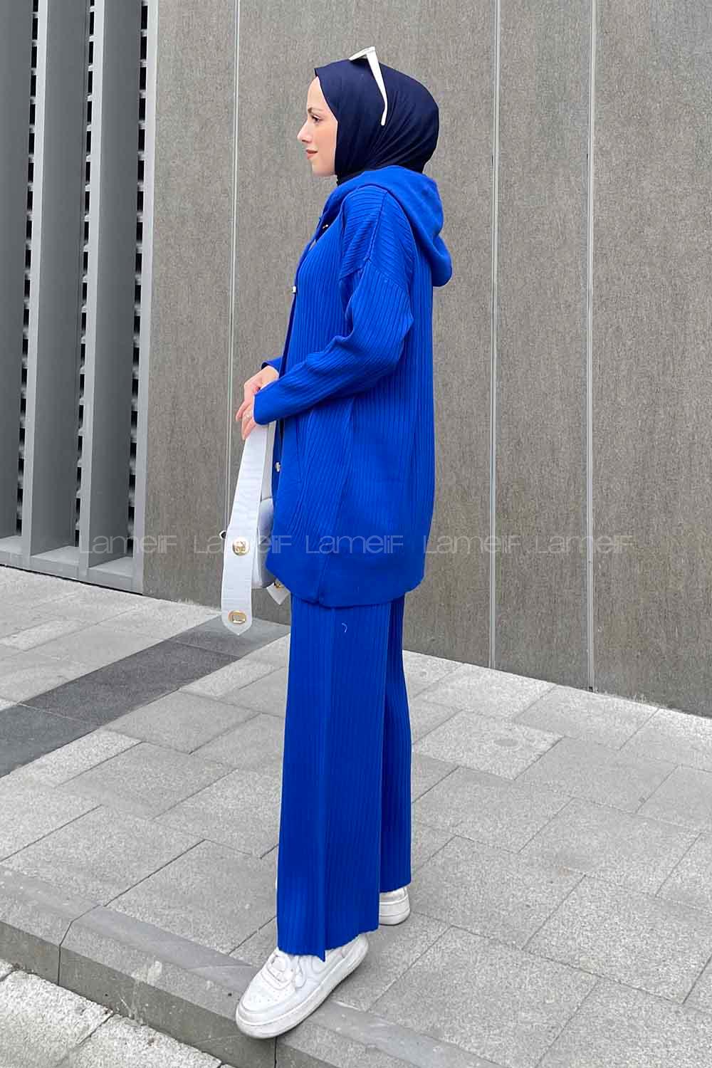 Saxe Hood Neck Long Arm Knitwear Comfortable Suit