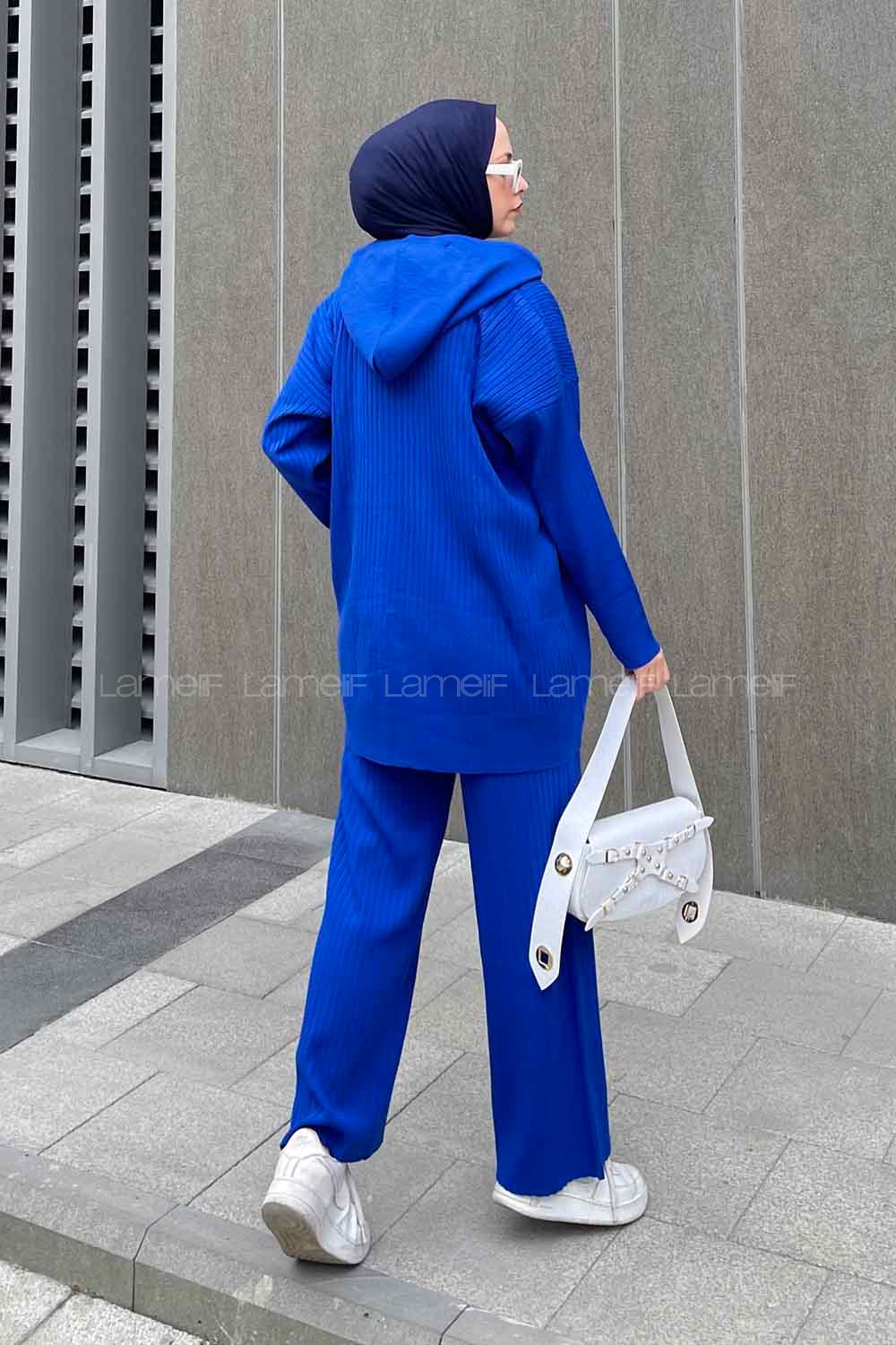 Saxe Hood Neck Long Arm Knitwear Comfortable Suit