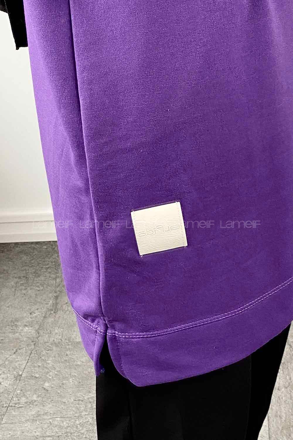 Purble Crew Neck Cotton Unprinted Tunic