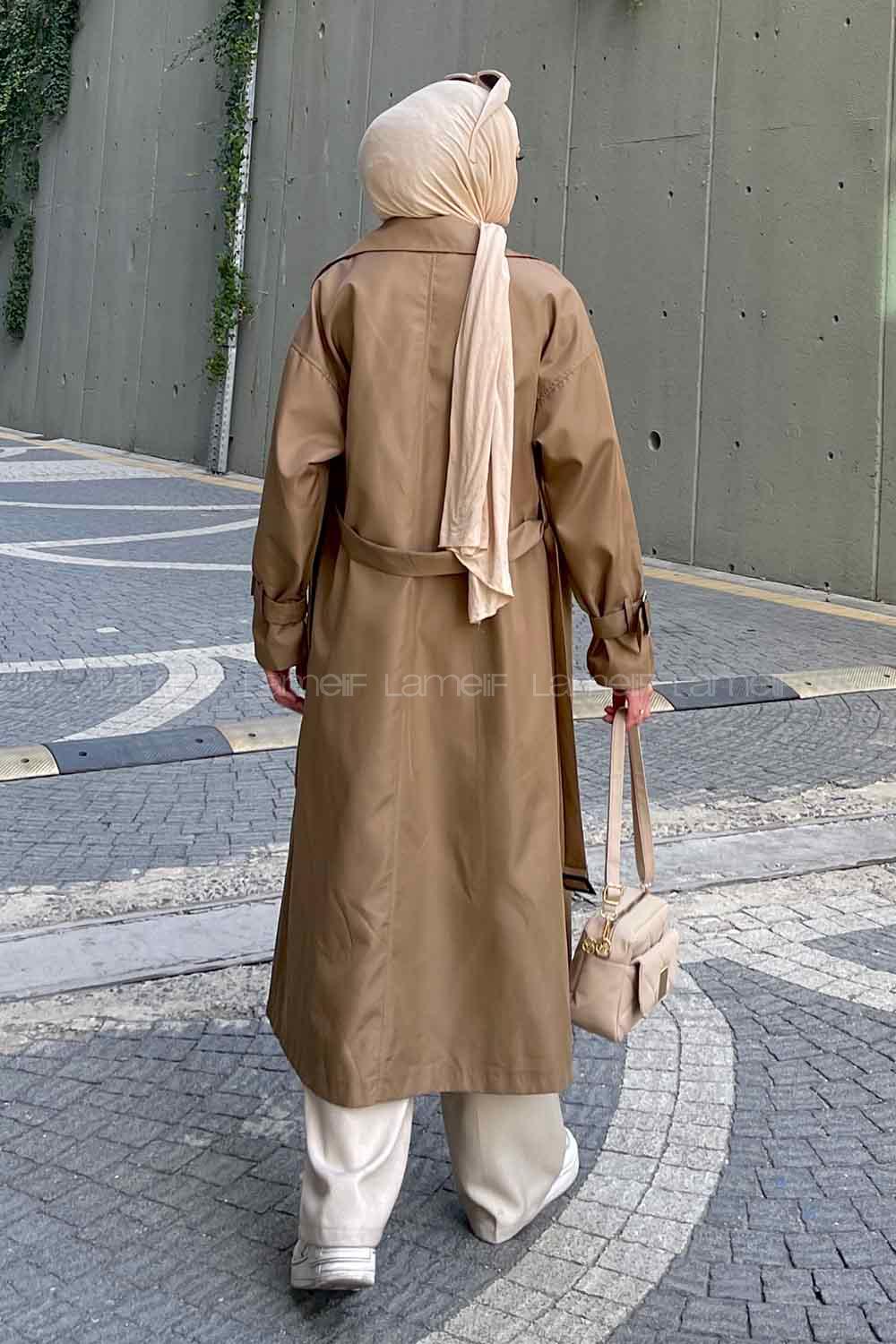 Lamelif Alessi Önü Düğmeli Trençkot Soft Kahve