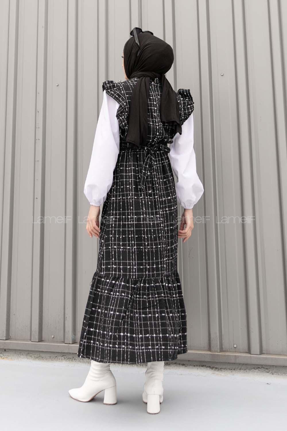 Lamelif Javed  Sıfır Kol Detaylı Elbise Siyah