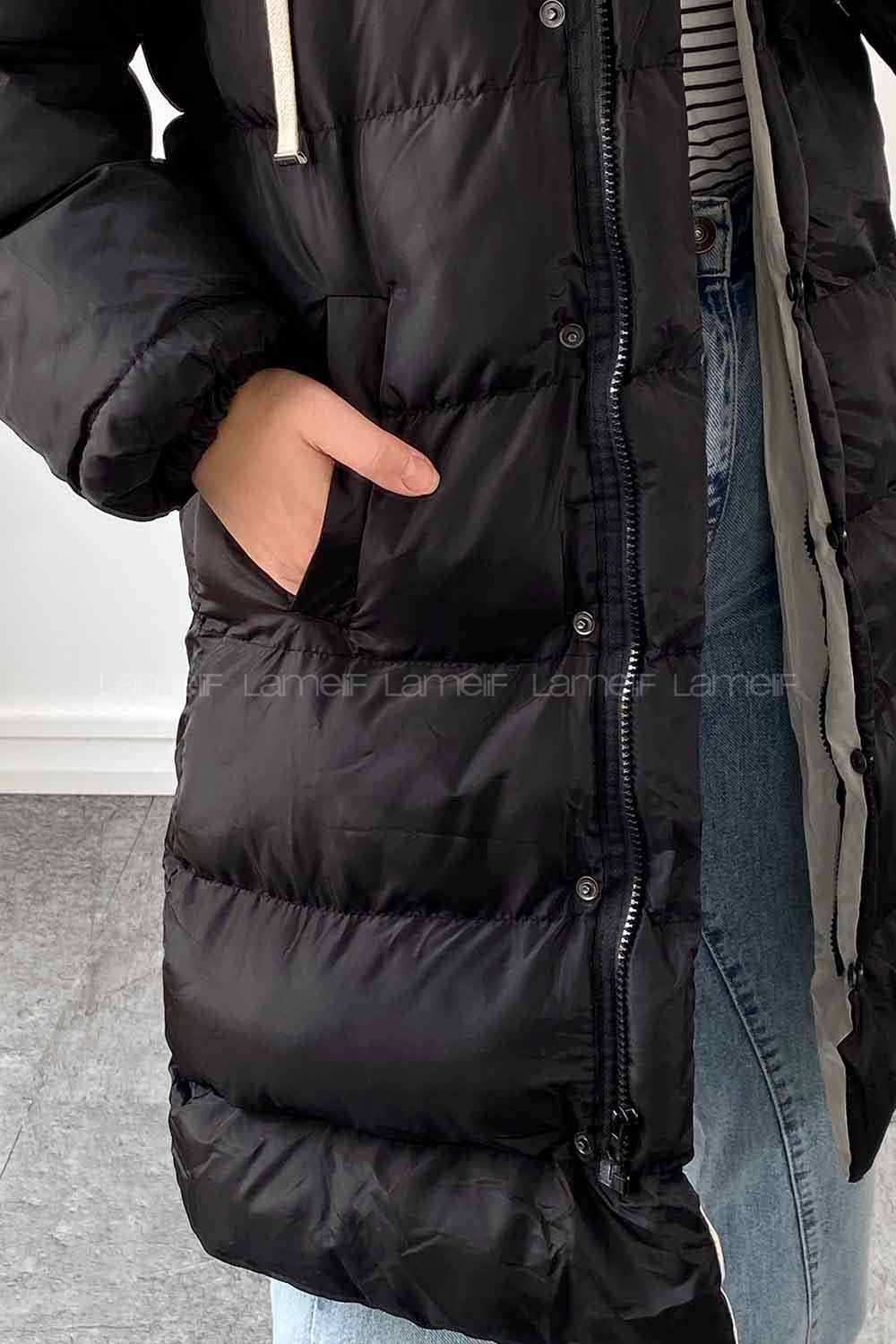 White Hood Neck Long Arm Coat