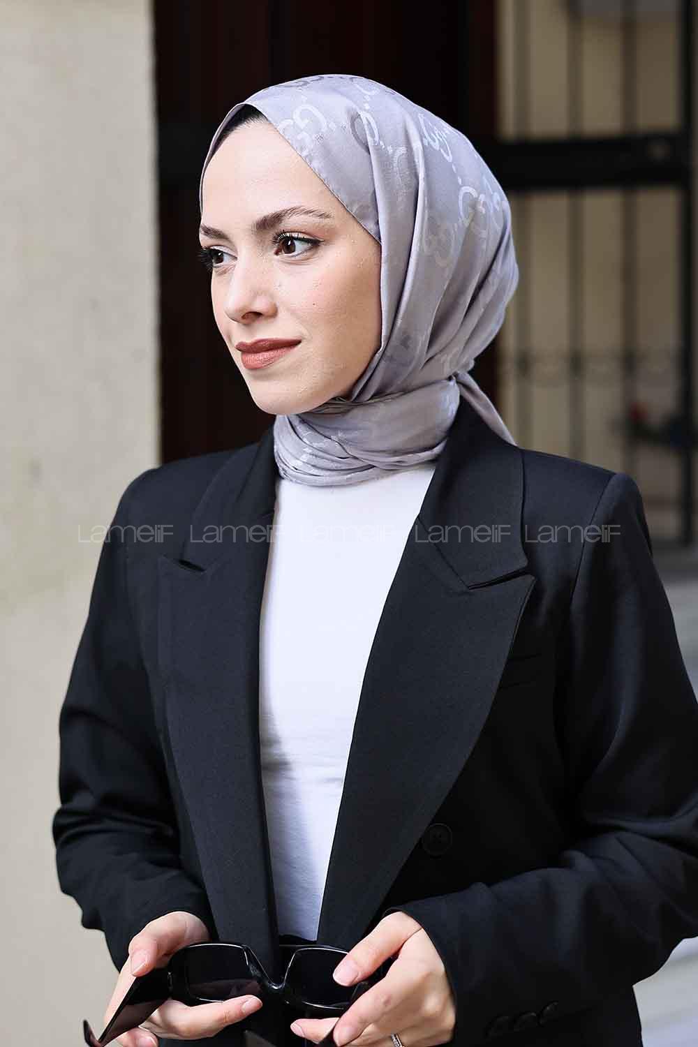 Gray Cotton Fabric Viscose Fabric Printed Shawl