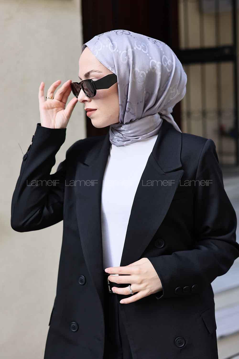 Gray Cotton Fabric Viscose Fabric Printed Shawl