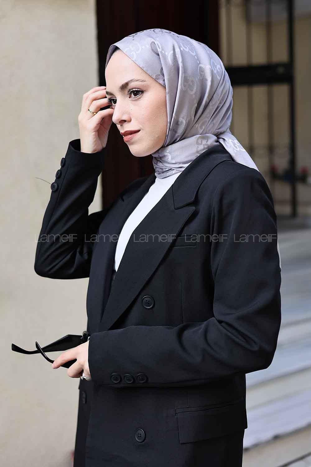 Gray Cotton Fabric Viscose Fabric Printed Shawl