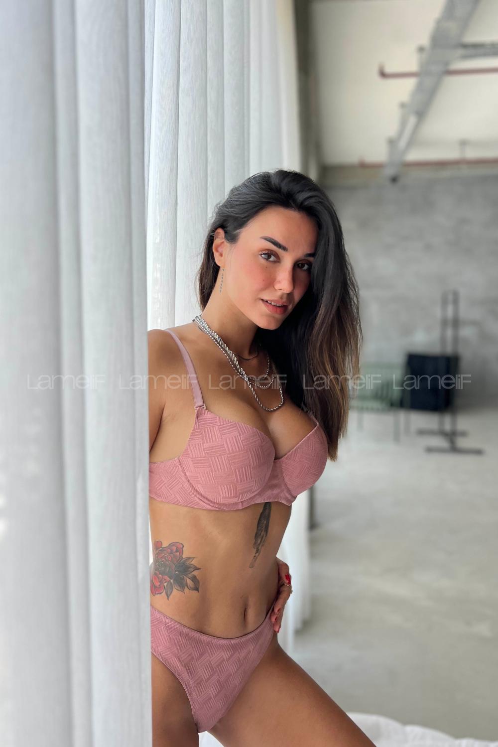 Powder Cotton Fabric Underwire Support Bralet