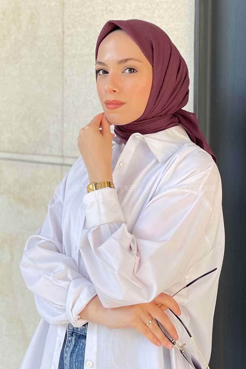 Lamelif Mio Caz Eşarp Mor