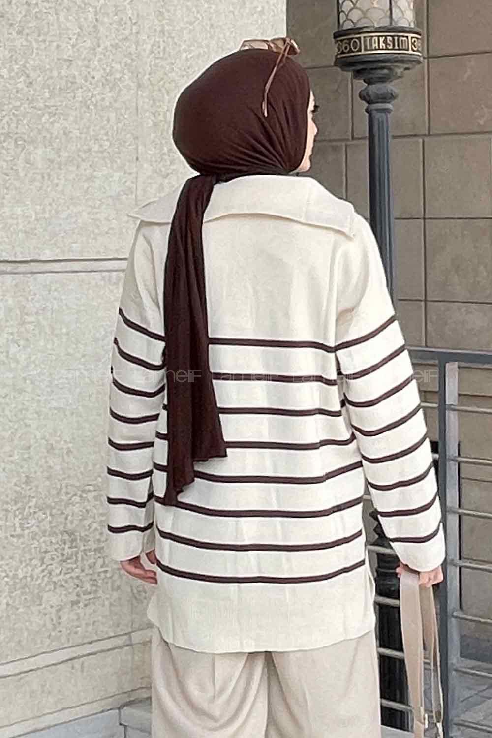 Bitter Brown Choker Neck Long Arm Jumper