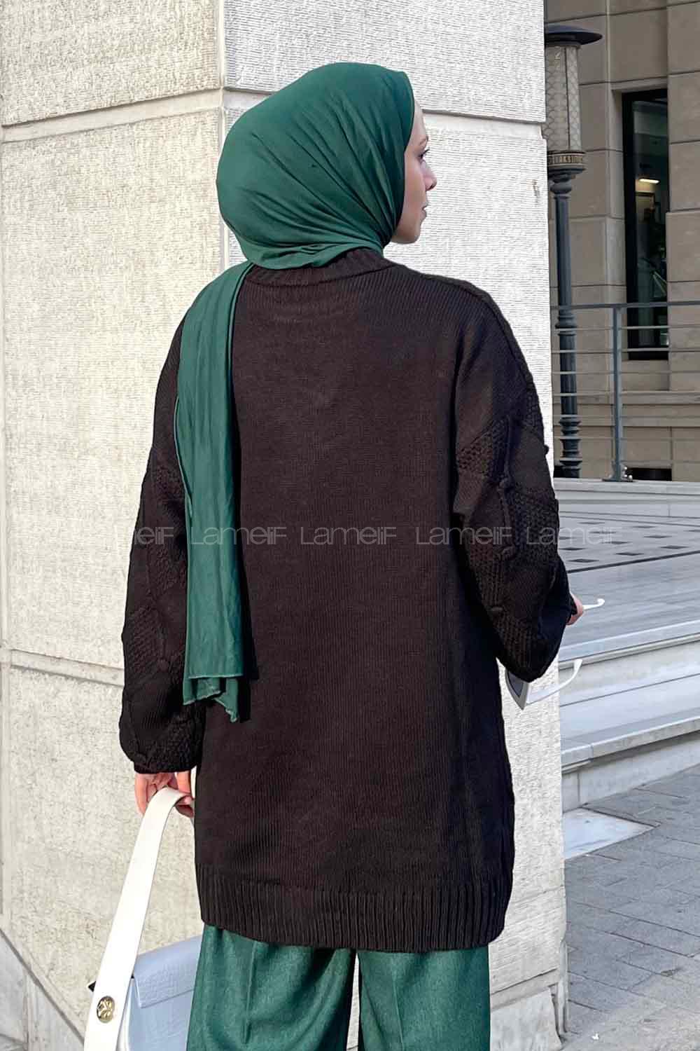 Black Turtle Neck Balloon Sleeve Arm Jumper