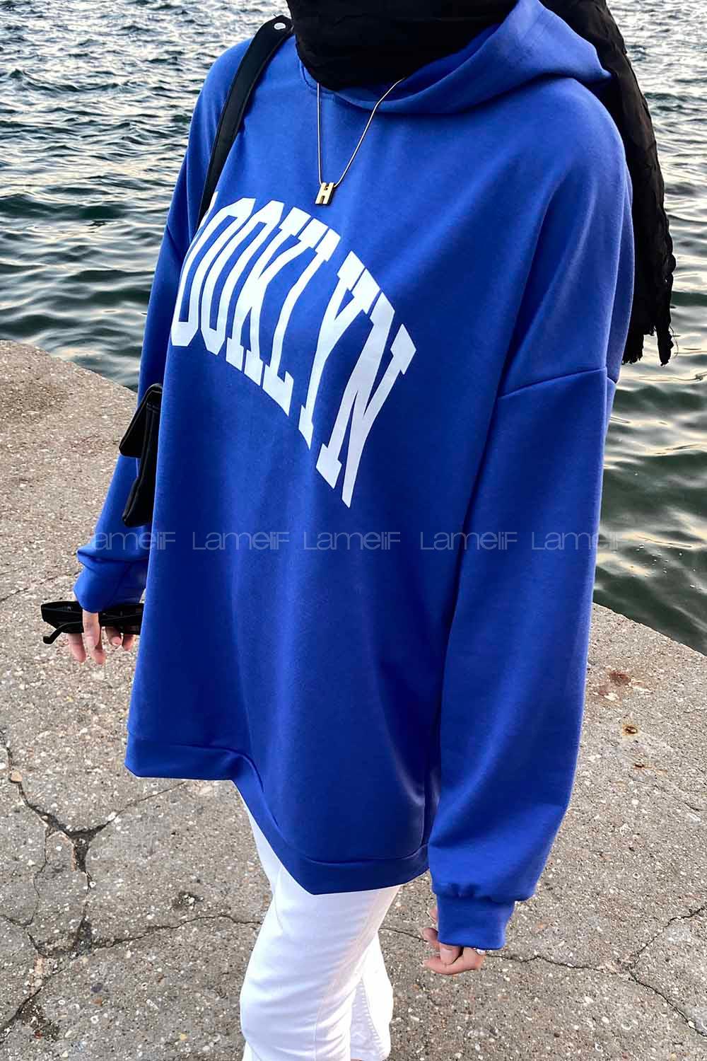 Saxe Hood Neck Long Arm Printed Sweatshirt