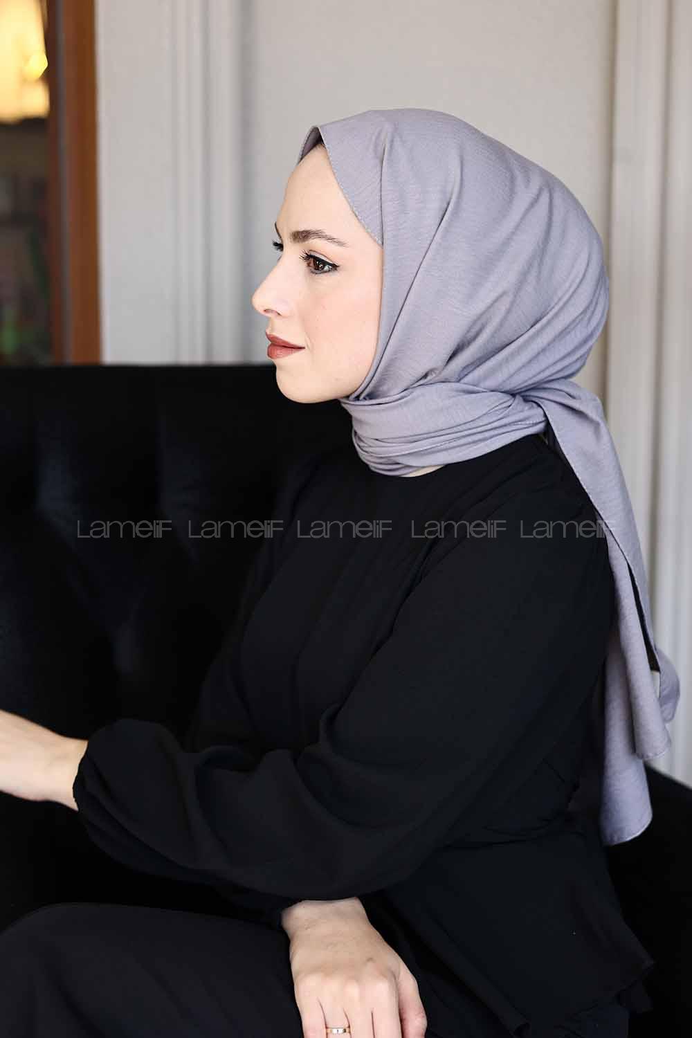 Lamelif Pamuk Caz Şal Koyu Gri