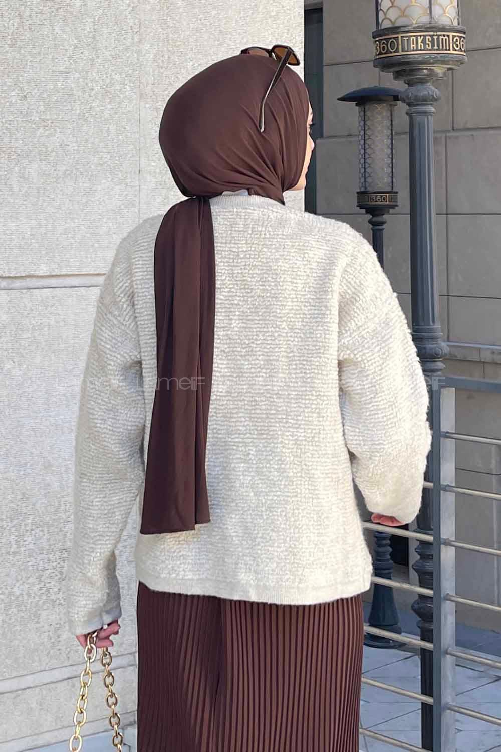 Lamelif Kalın Yumoş Hırka Bej