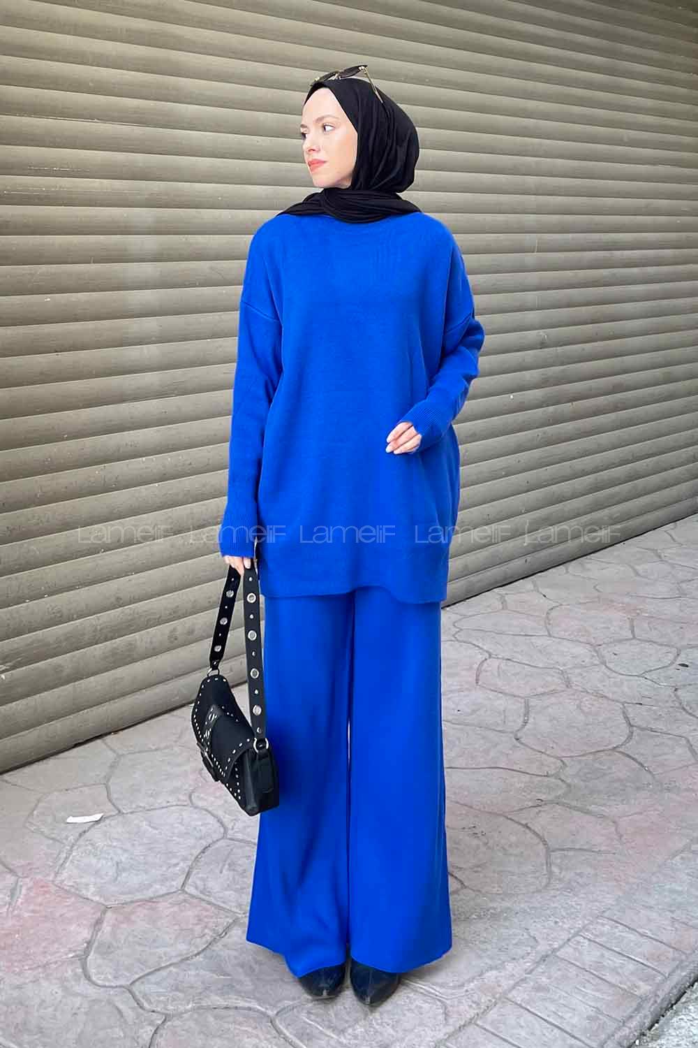 Saxe Choker Neck Long Arm Without Accessories Knitwear Regular Trousers Comfortable Suit