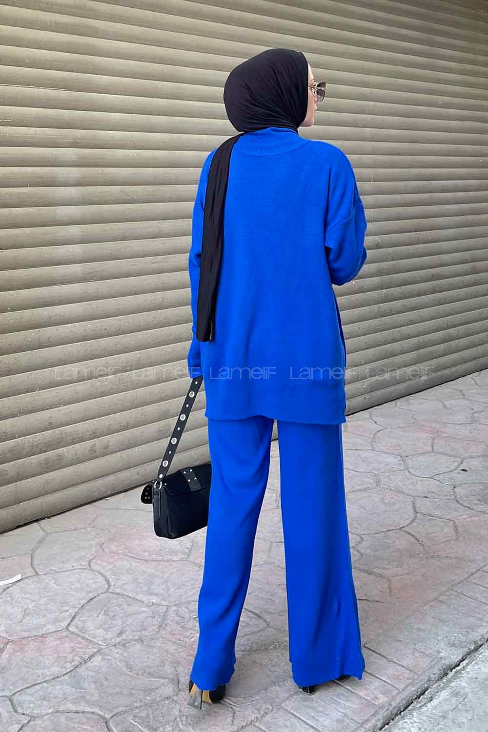 Saxe Choker Neck Long Arm Without Accessories Knitwear Regular Trousers Comfortable Suit