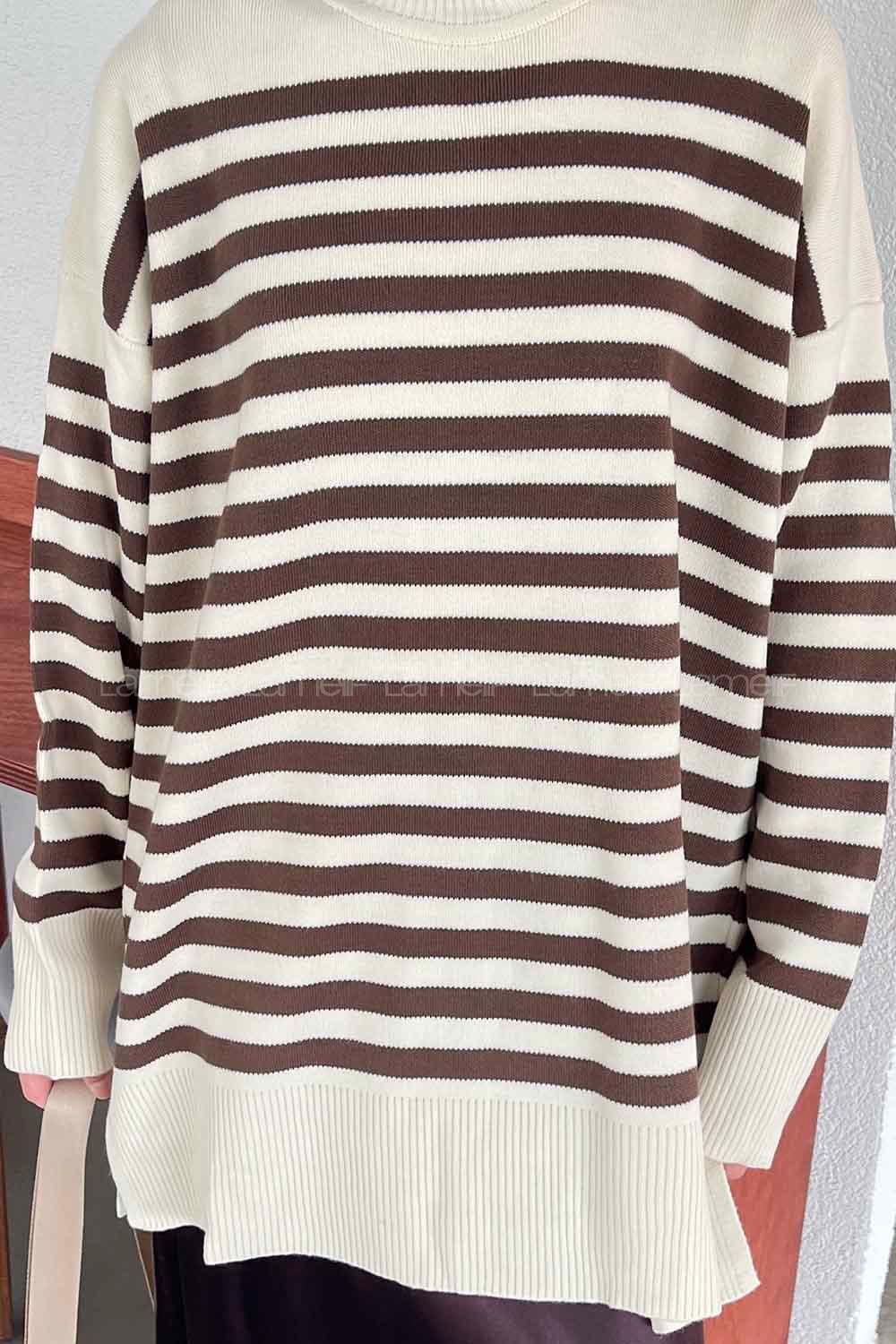 Brown Medium Crew Neck Long Arm Jumper