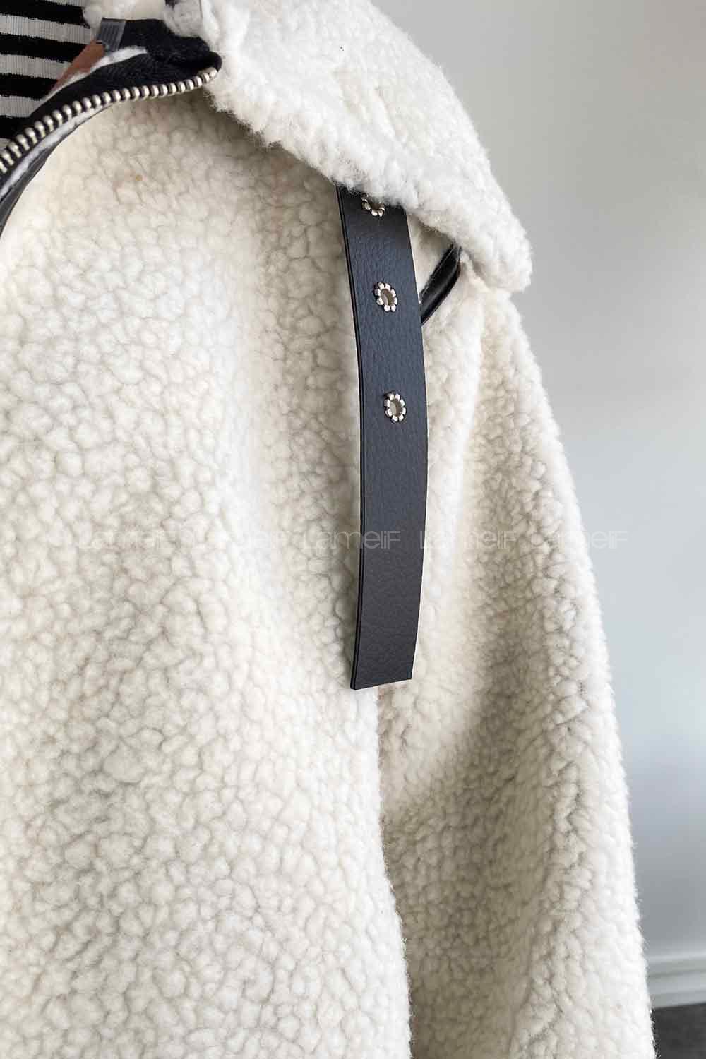 Ecru Medium V Neck Long Arm Coat