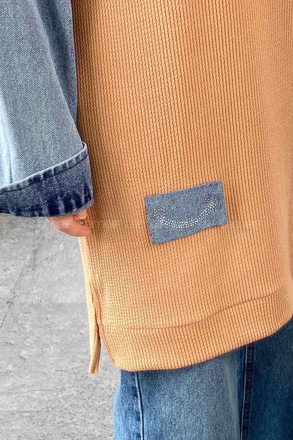 Brown With Milk Medium Crew Neck Knitwear Tunic