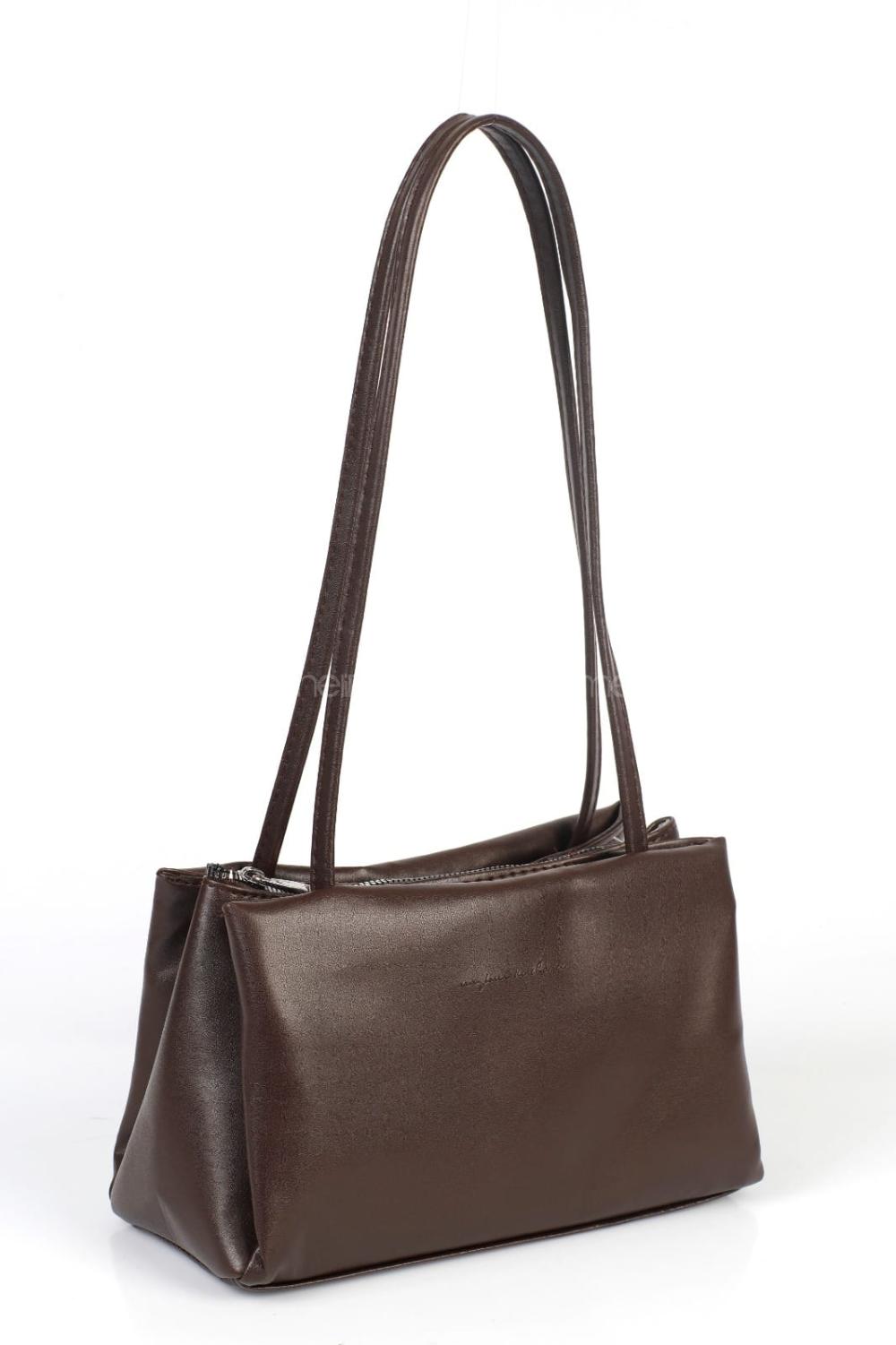 Lamelif Vintage Kadın Baget Çanta Acı Kahve