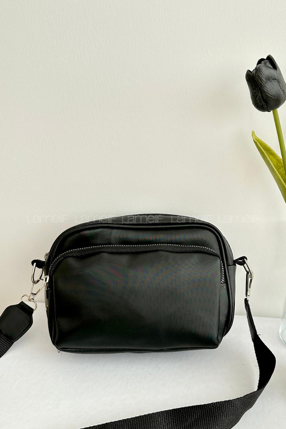 Black Buckle Skin Hand Bag Bag