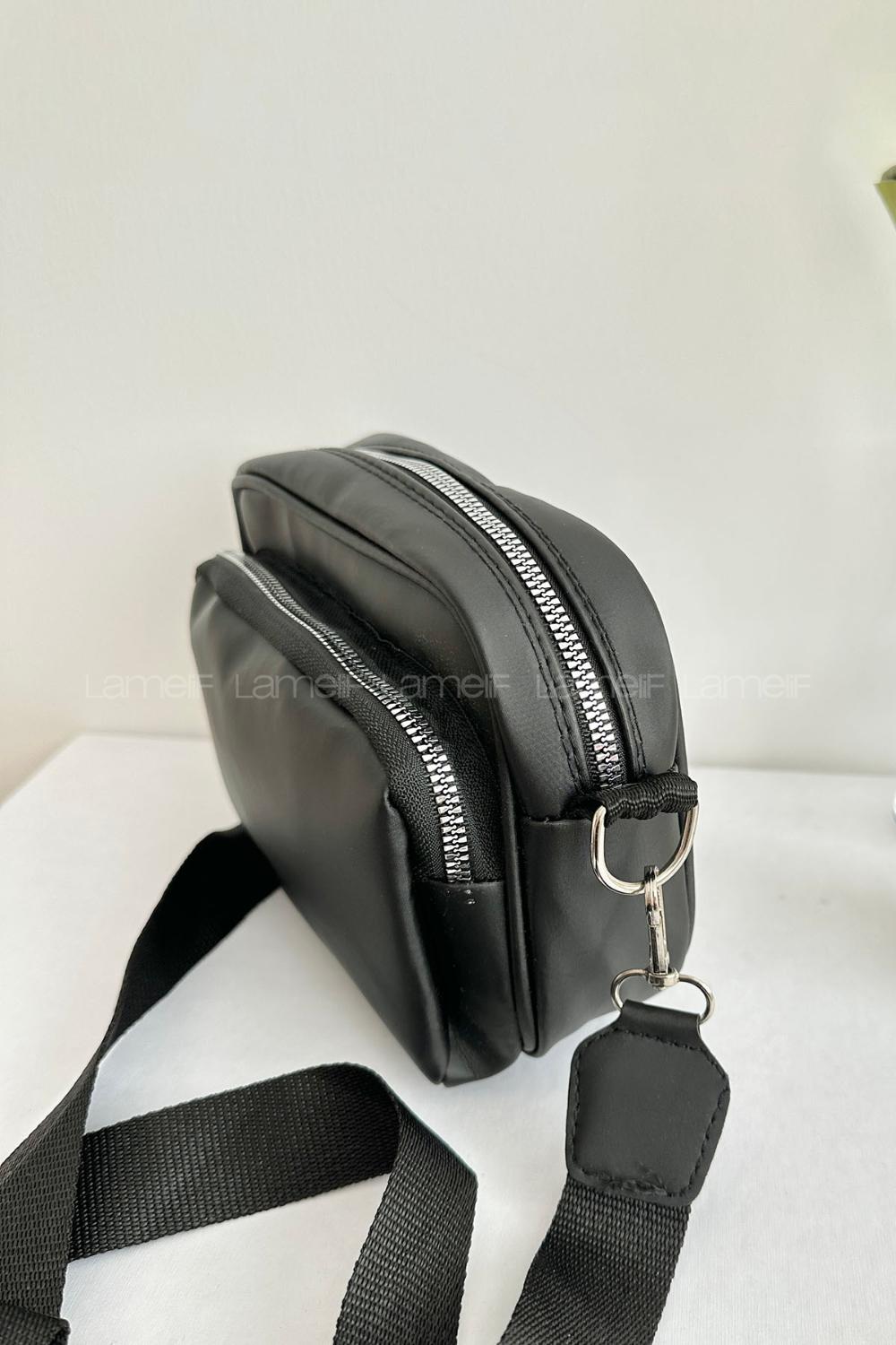 Black Buckle Skin Hand Bag Bag