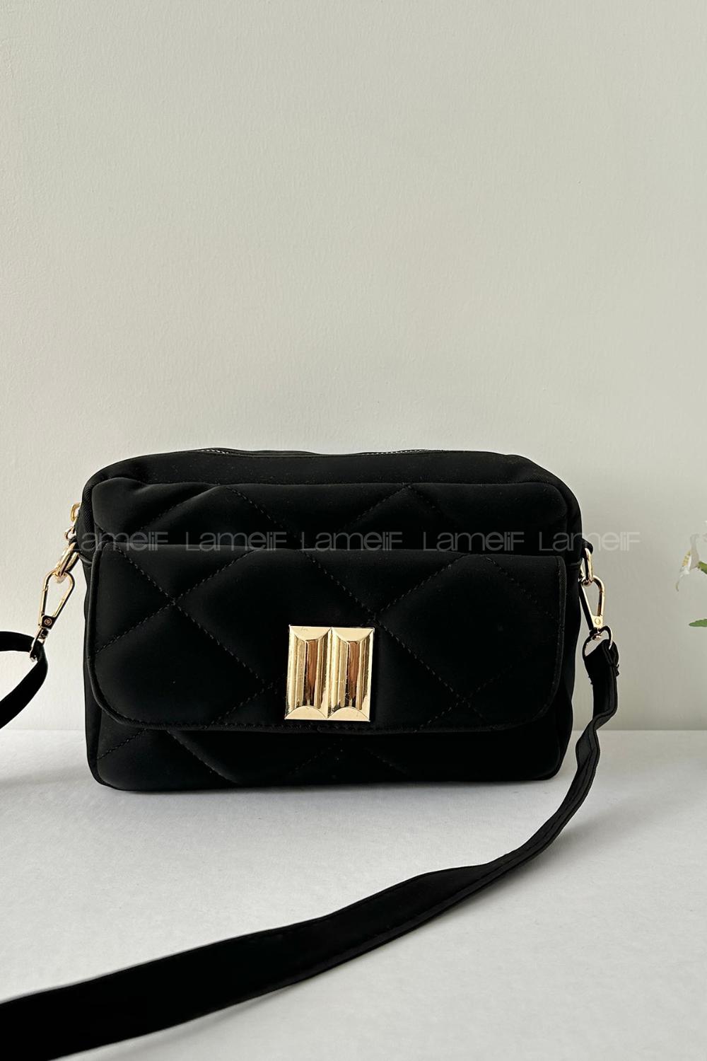 Black Buckle Skin Hand Bag Bag