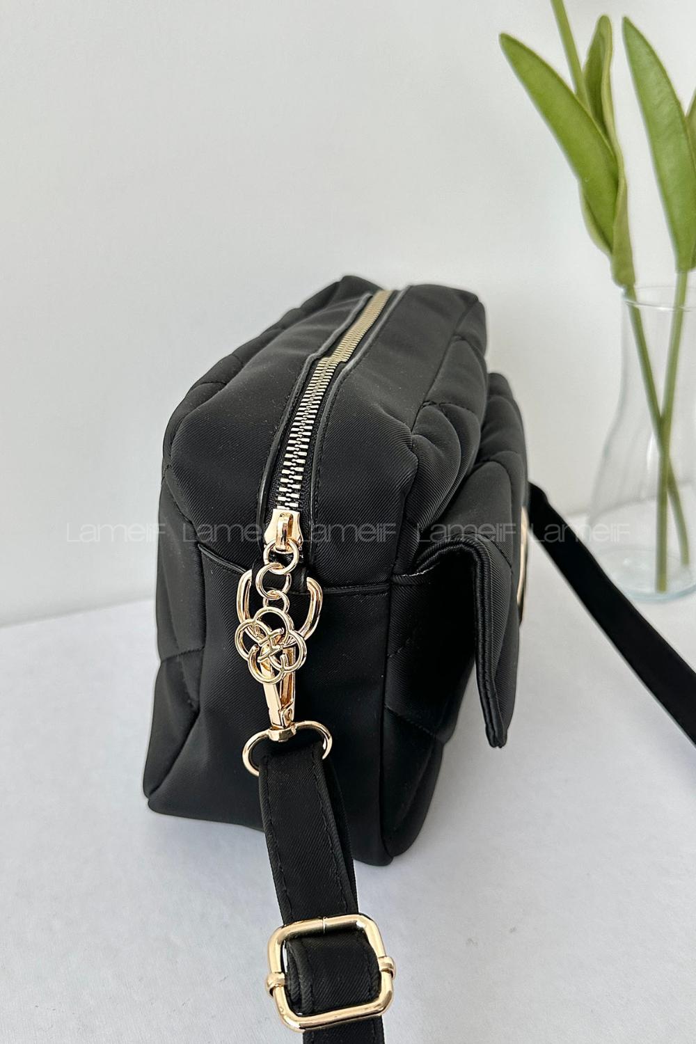Black Buckle Skin Hand Bag Bag