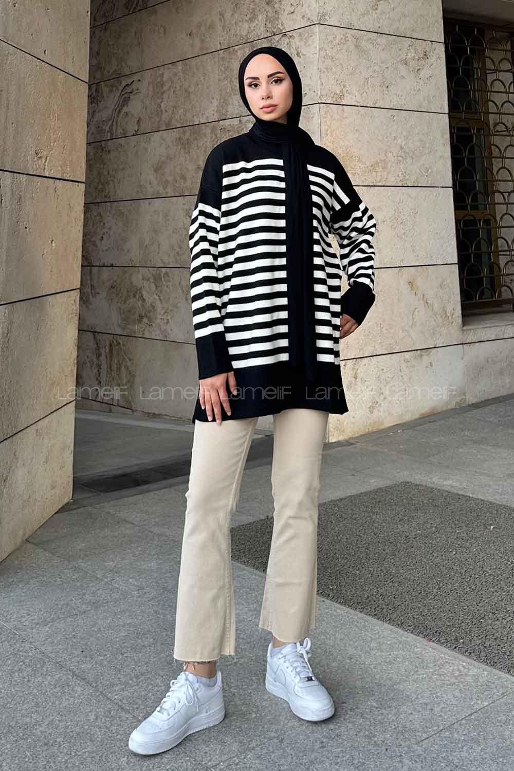 Black Medium Crew Neck Long Arm Jumper