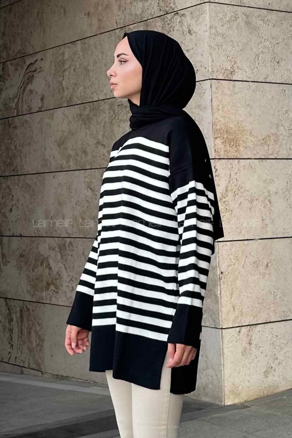 Black Medium Crew Neck Long Arm Jumper