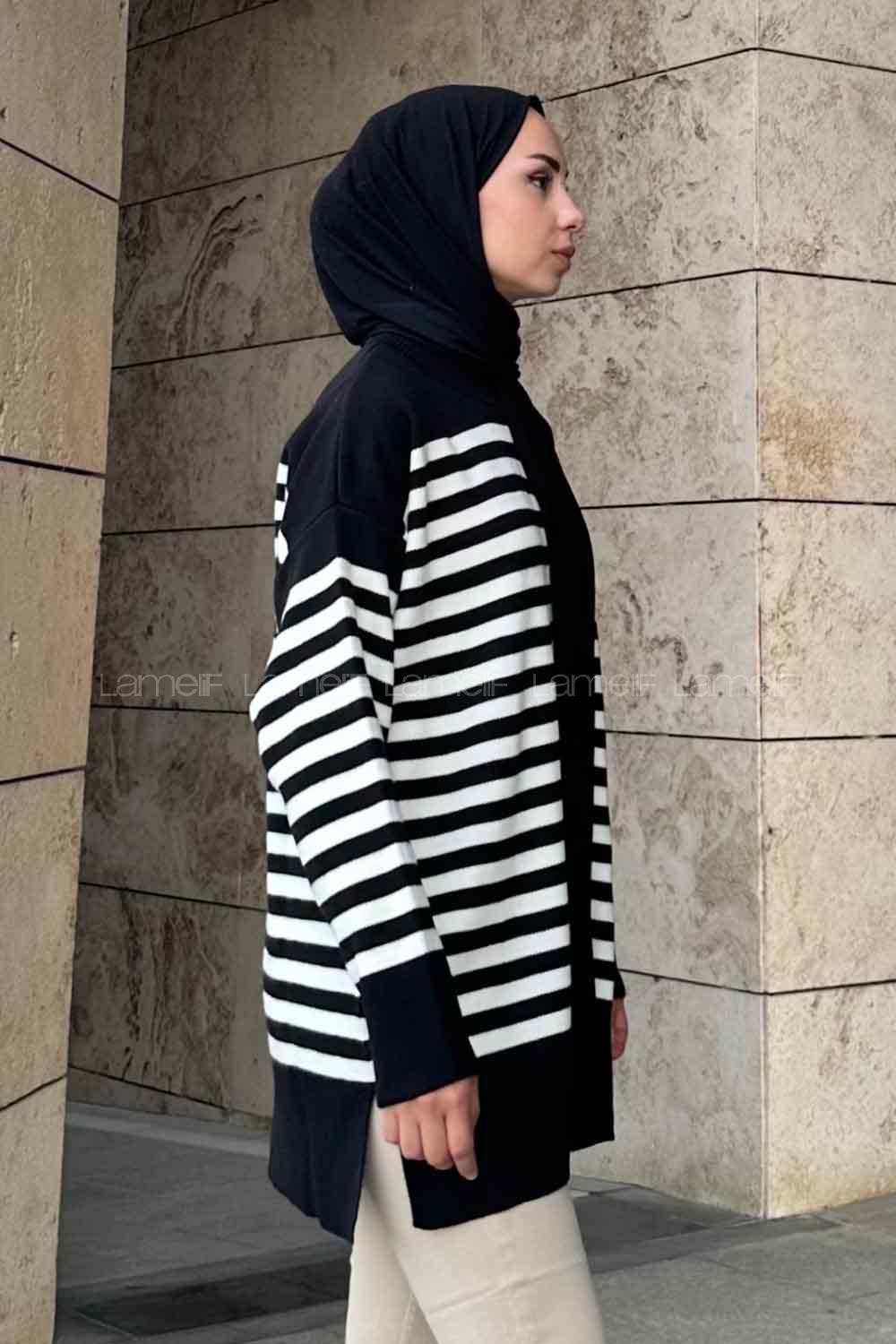 Black Medium Crew Neck Long Arm Jumper