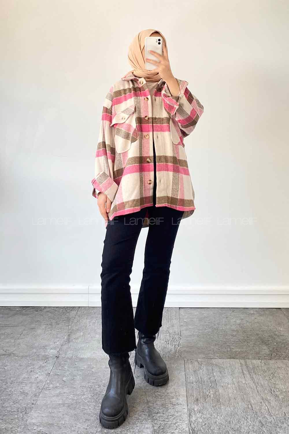 Fuchsia Shirt Collar Long Arm Poplin Fabric Unprinted Shirt