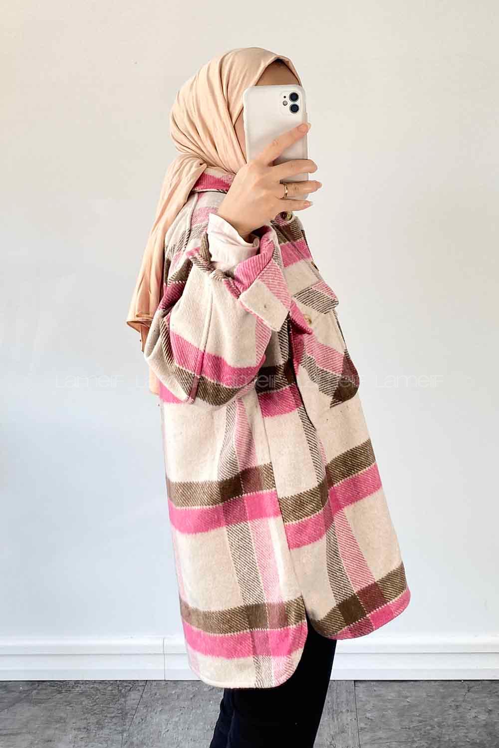 Fuchsia Shirt Collar Long Arm Poplin Fabric Unprinted Shirt