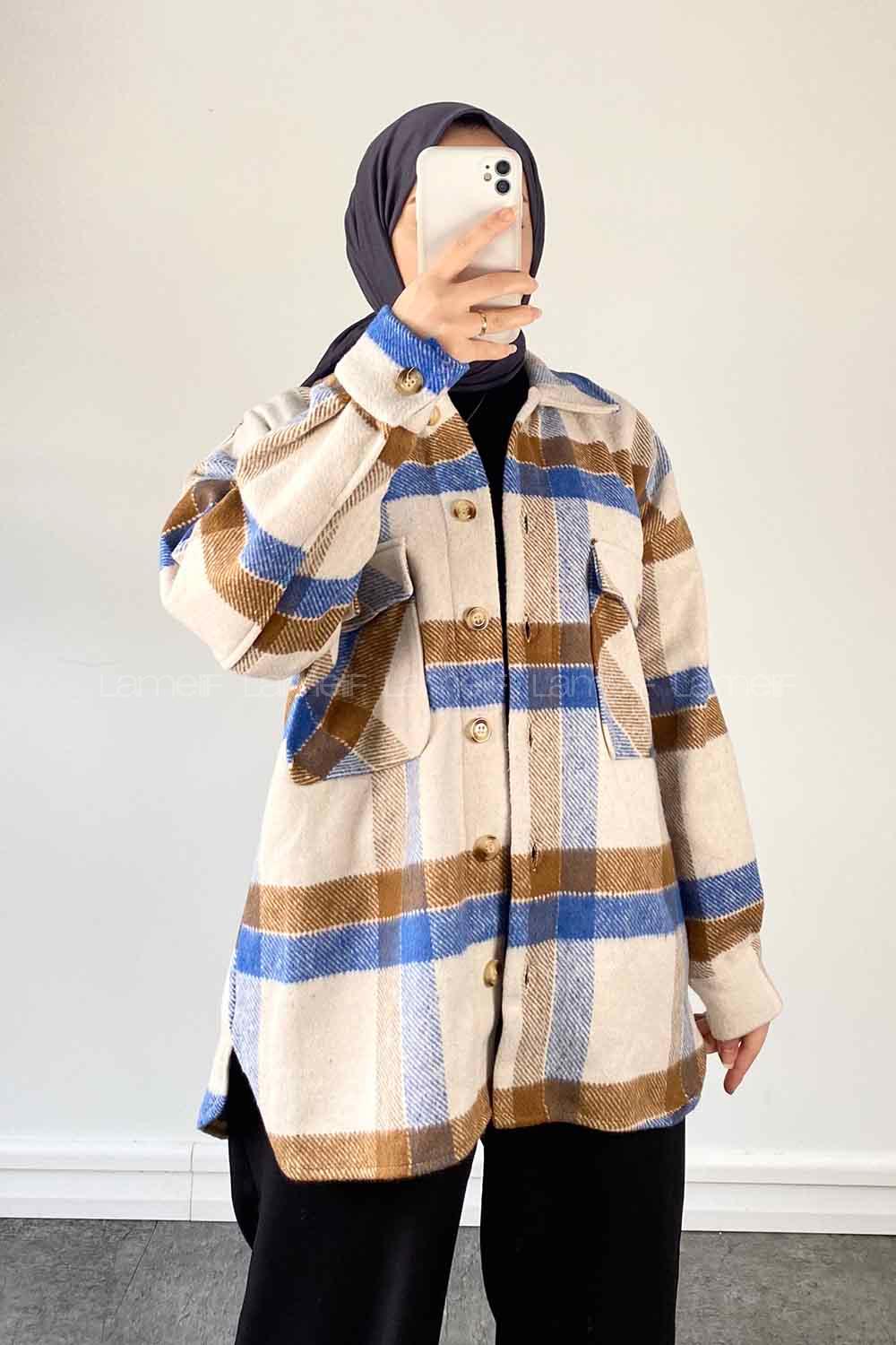 Brown Shirt Collar Long Arm Poplin Fabric Unprinted Shirt