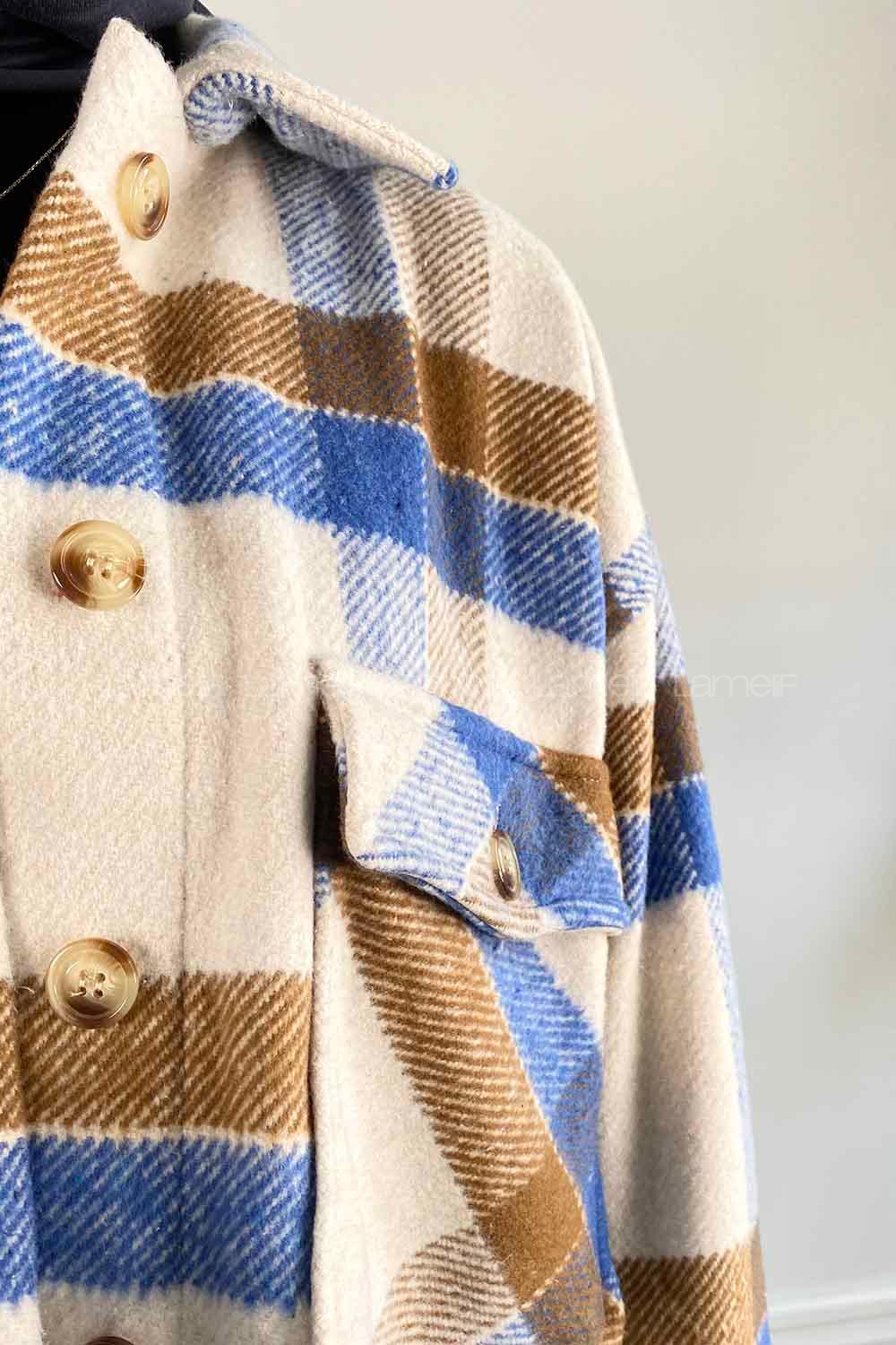 Brown Shirt Collar Long Arm Poplin Fabric Unprinted Shirt