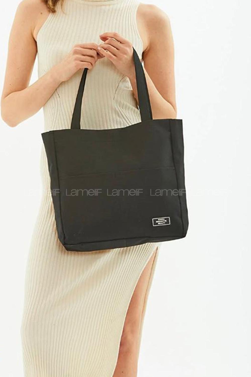 Black Without Accessories Rope Hand Bag Bag