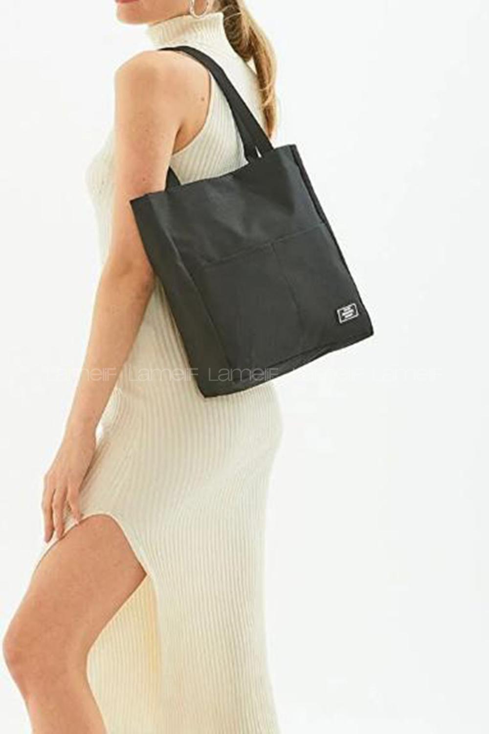 Black Without Accessories Rope Hand Bag Bag