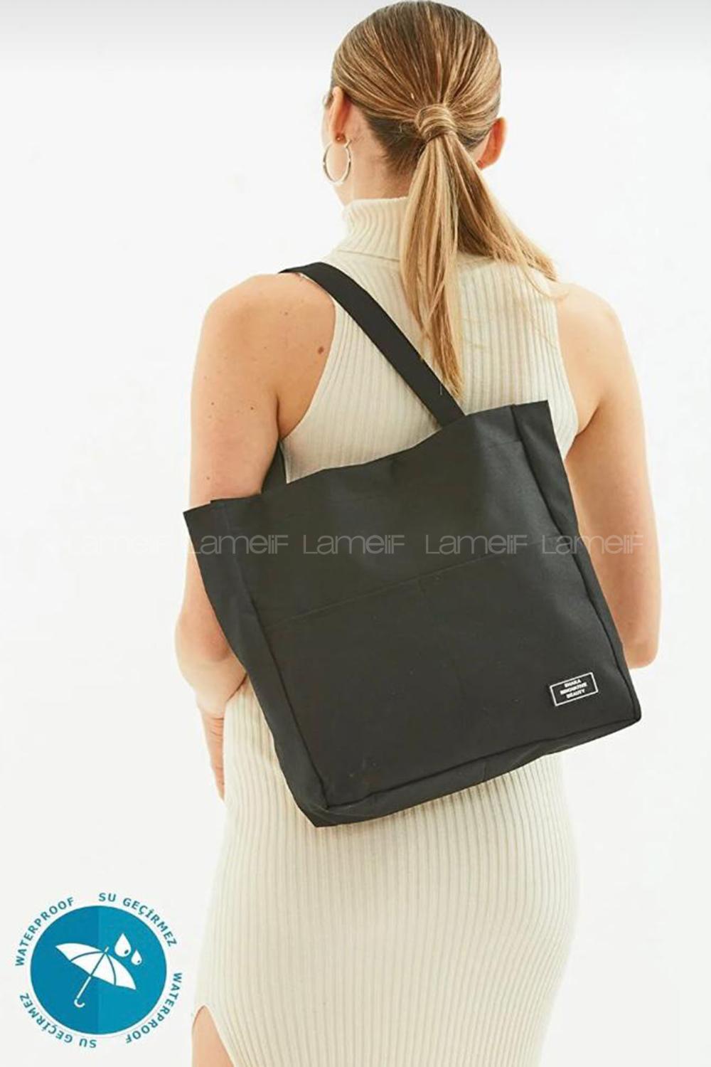 Black Without Accessories Rope Hand Bag Bag