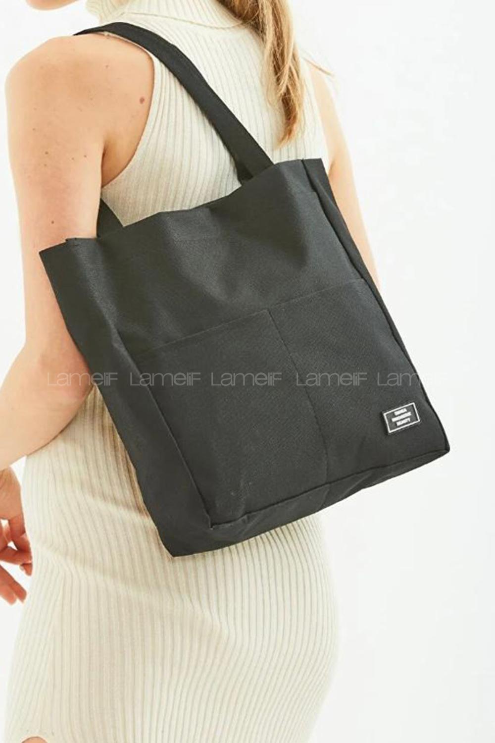 Black Without Accessories Rope Hand Bag Bag