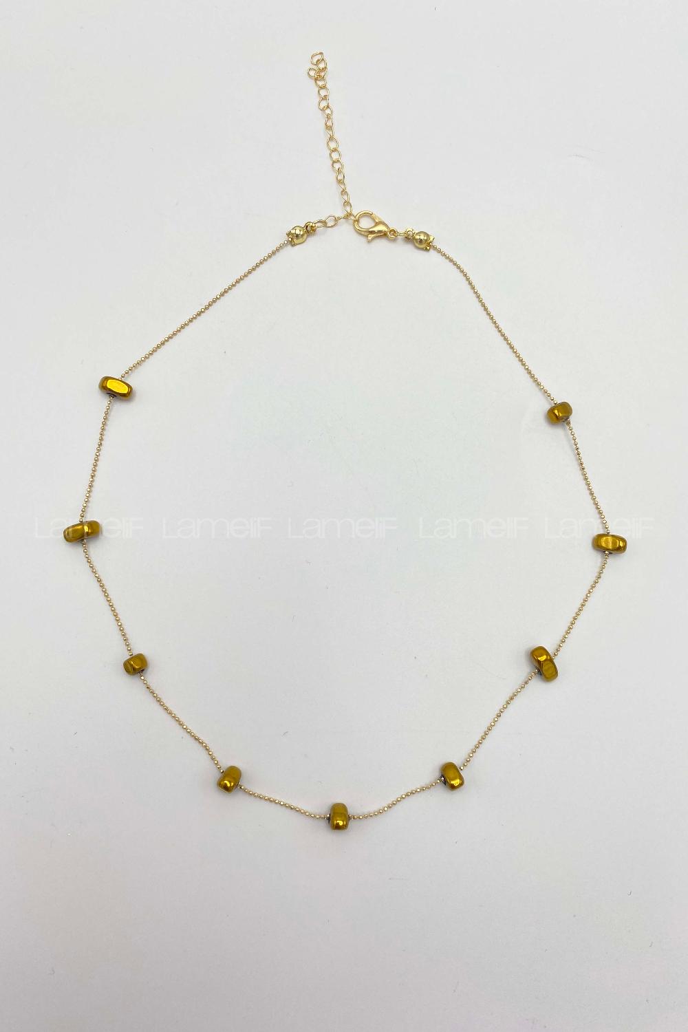 Lamelif Gold Taşlı Kolye