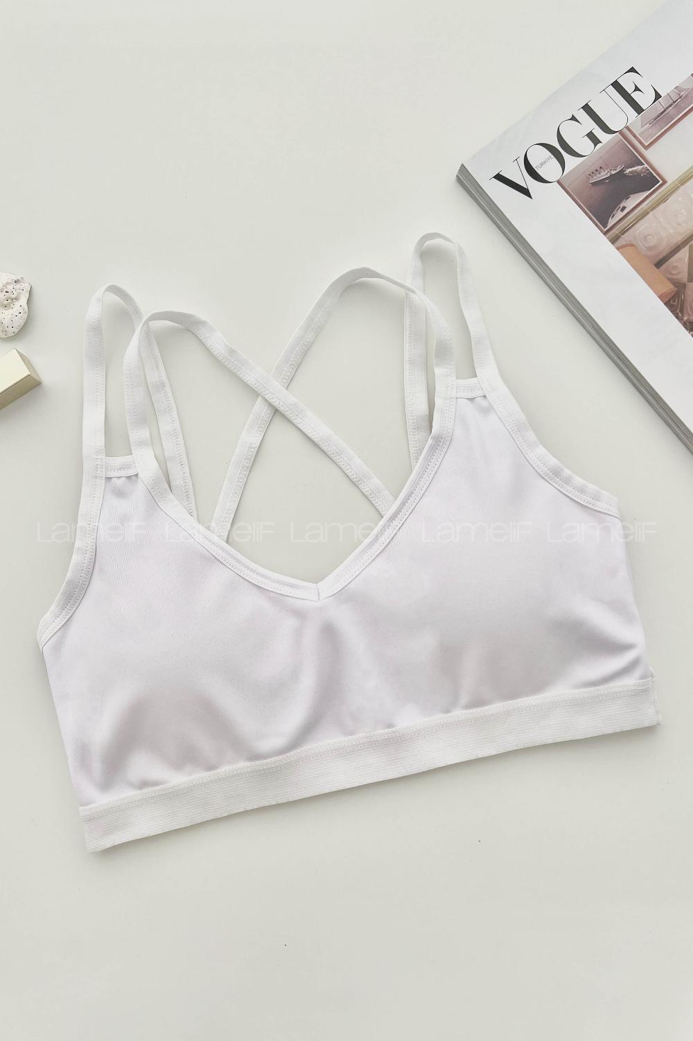 Lamelif Arkadan Çapraz Askılı Pedli Sporcu Sütyen