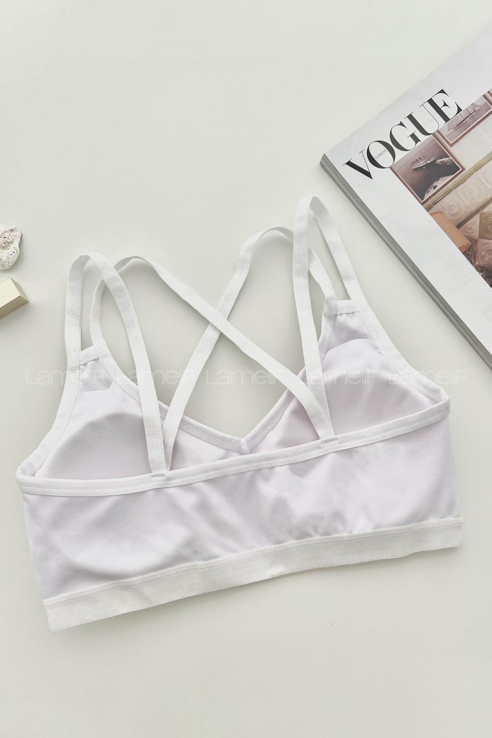 Lamelif Arkadan Çapraz Askılı Pedli Sporcu Sütyen