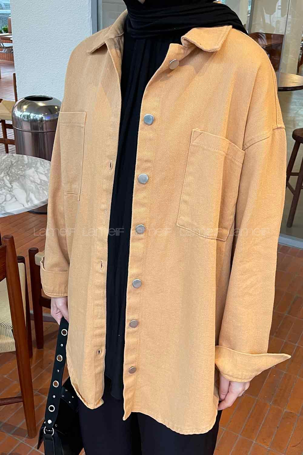 Lamelif Parice Arka Detay Püsküllü Gömlek Camel