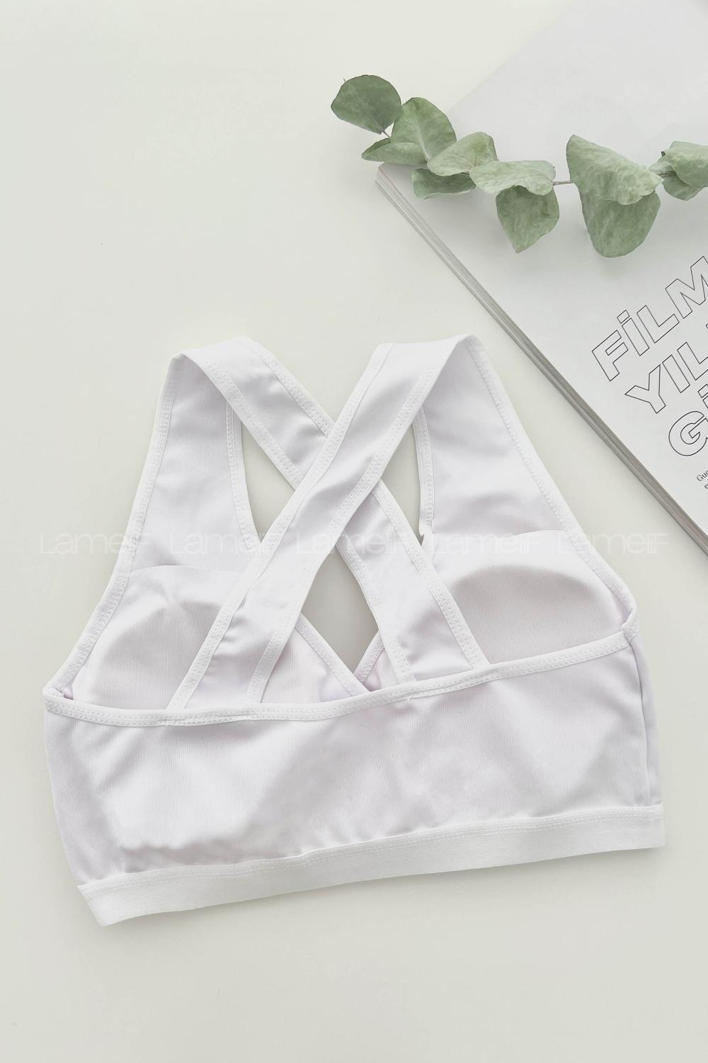 Lamelif Sırt Çapraz Askılı Pedli Sporcu Sütyen