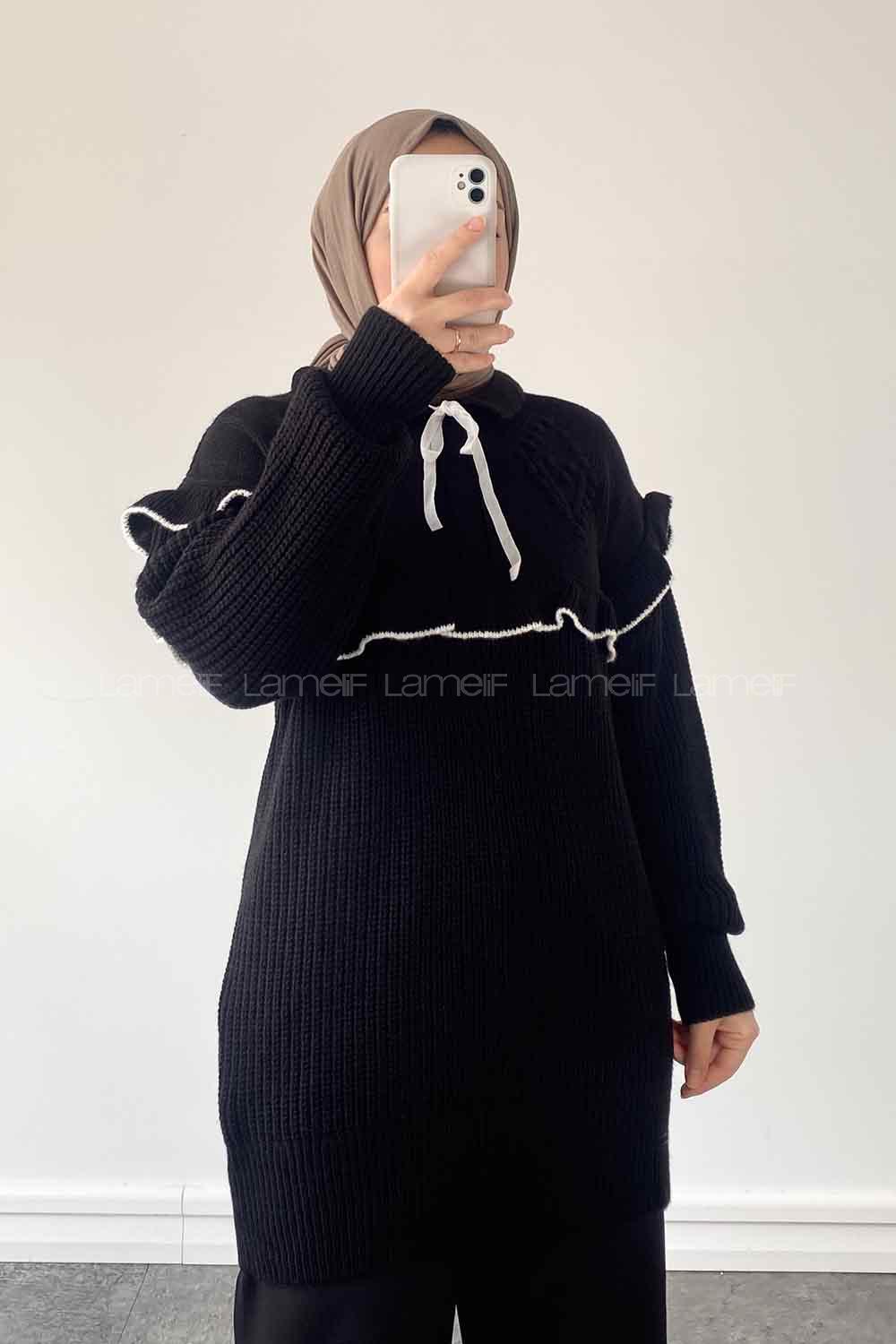 Black Turtle Neck Long Arm Jumper